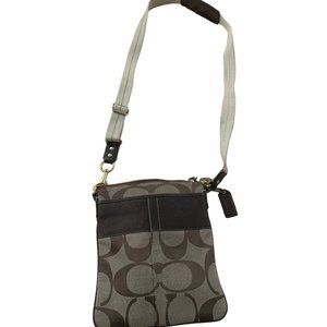 Coach Signature Canvas Brown Crossbody Bag